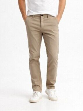 Oak & Rye Men's Classic Slim Chino Lexington Pants in Khaki 36/30